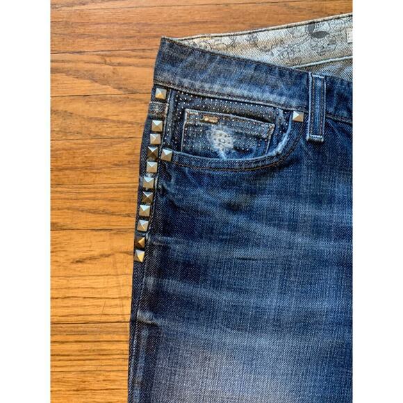 Joe Jeans 28 Honey Fit Curvy Medium Wash Low Rise Bootcut Stud Rhinestone Warhol - Picture 7 of 14